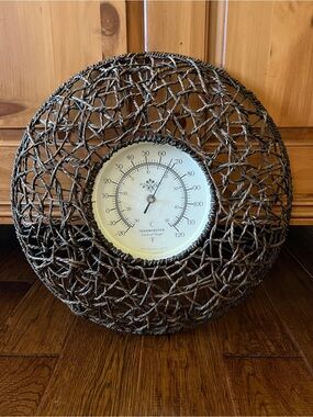 The Spring Shop Brown Woven Wall Thermometer